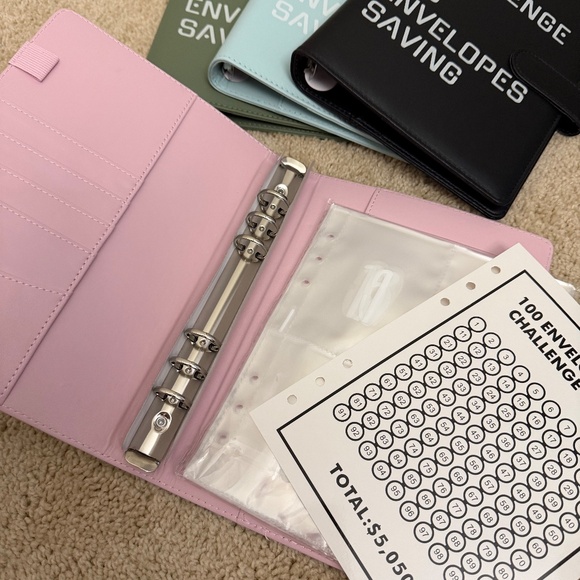 PINK 100 Money Savings Challenge A5 Money Binder Book Money Budget Book Budget - Picture 7 of 8